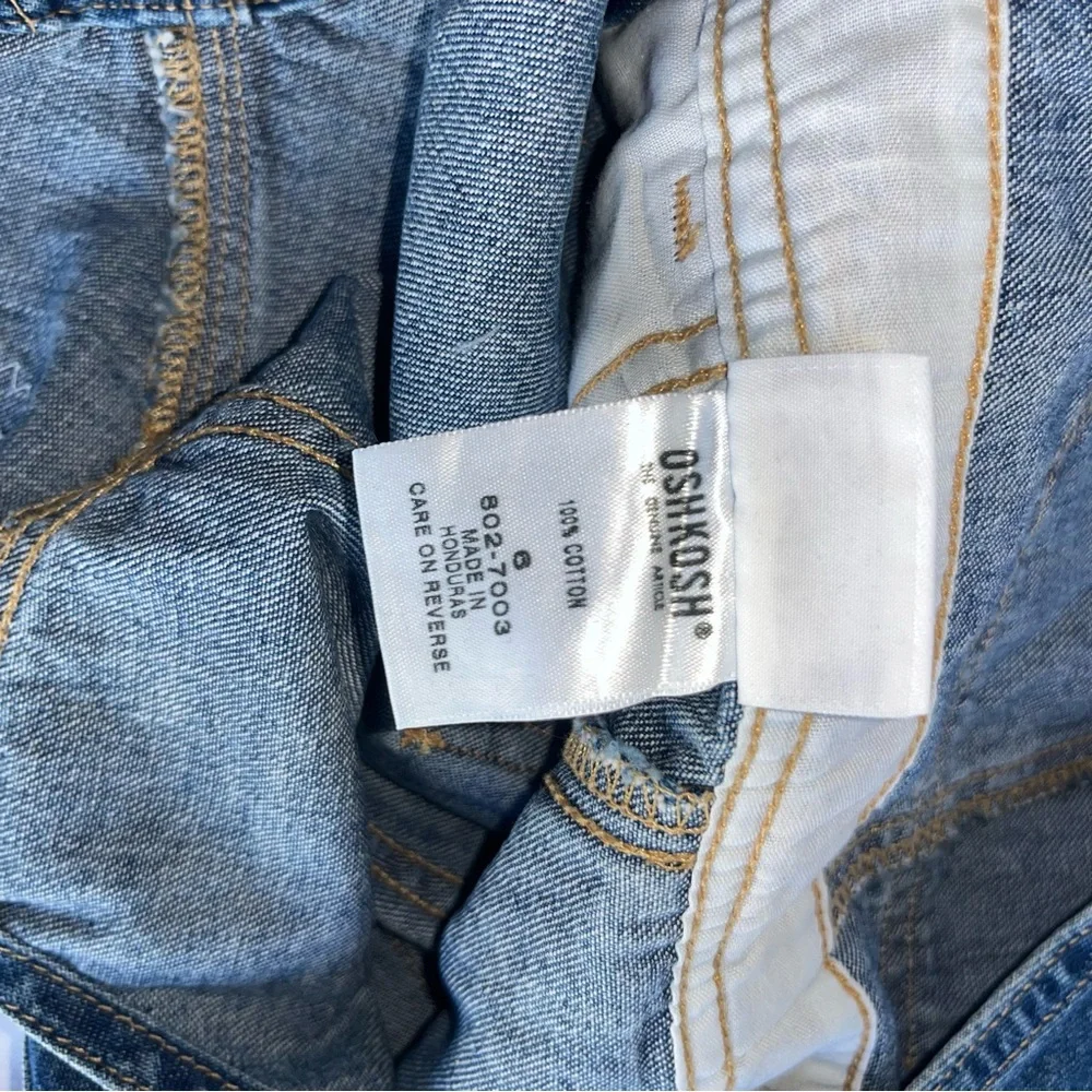 OshKosh B'gosh Girls‎ Denim Blue Overalls with Contrast Stitching